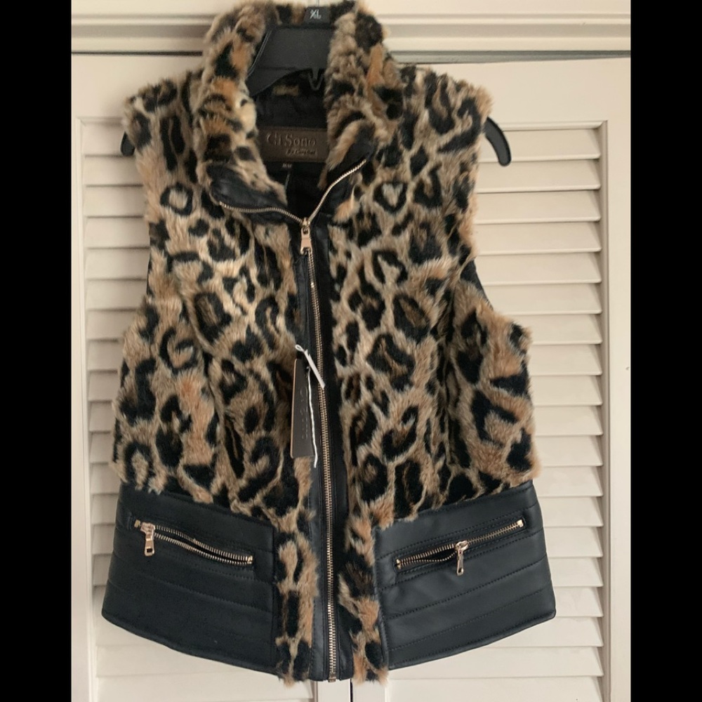Leopard Vest NWT